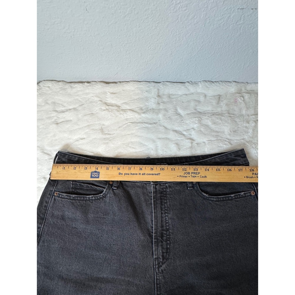 Old Navy Sky-Hi Wide Leg Jeans Womens 14 Extra High Rise Black Denim Pants - Picture 9 of 12
